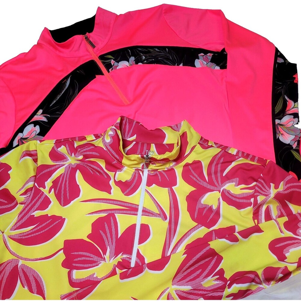 Tail Quarter Zip XL Multi Color Abstract Print Lot 2 Golf Tennis Performance Top - Picture 2 of 16